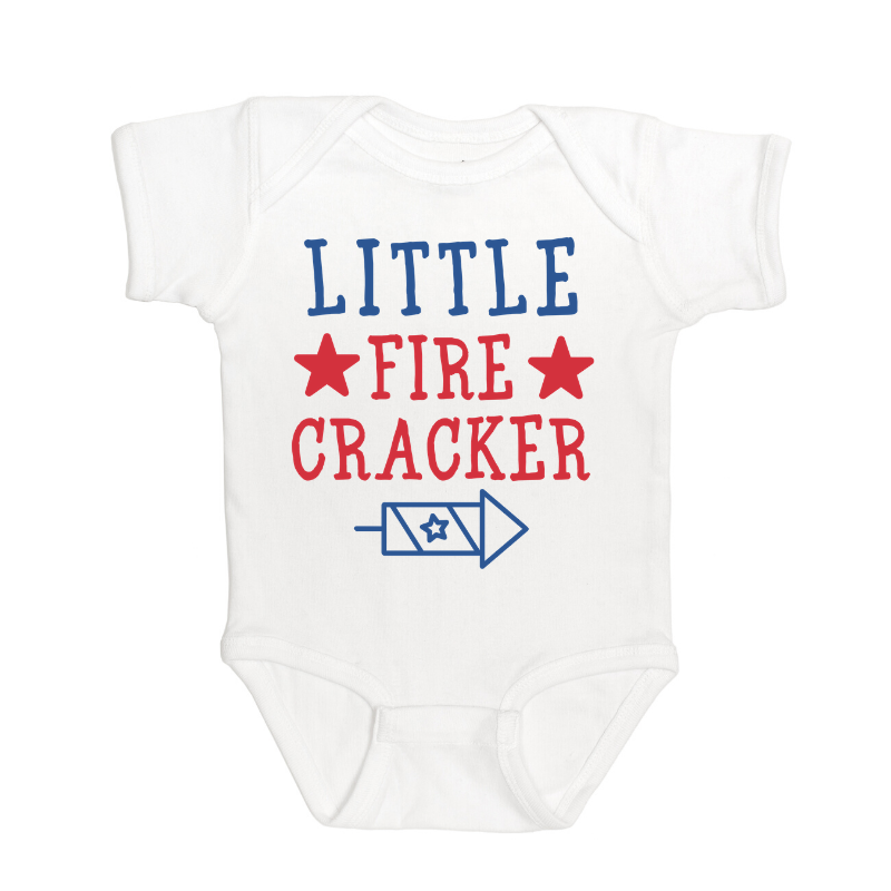 Sweet Wink - Baby Clothes - Little Firecracker Boy Bodysuit - 4th of July