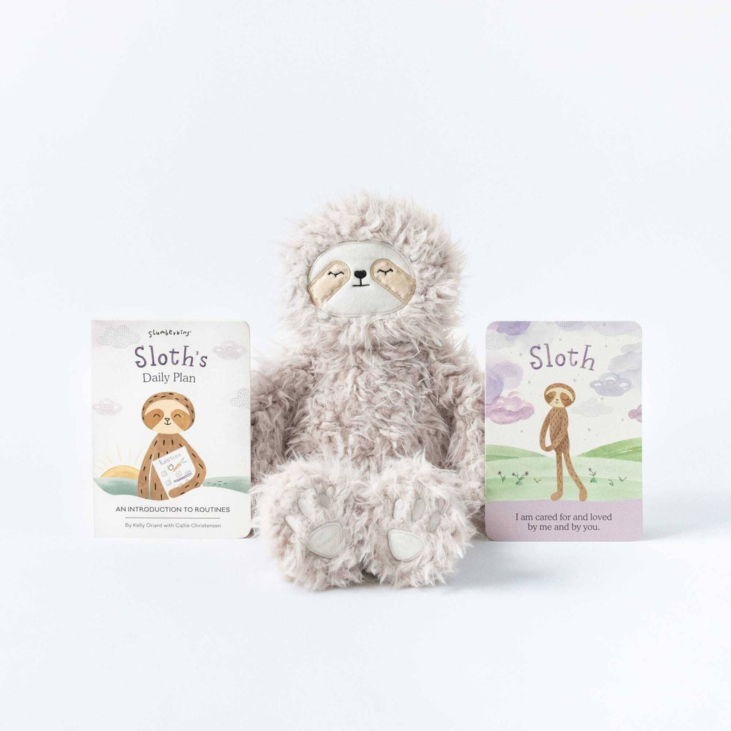 Slumberkins Inc. - BACK TO SCHOOL Sloth Stuffie + Introduction To Routines Book