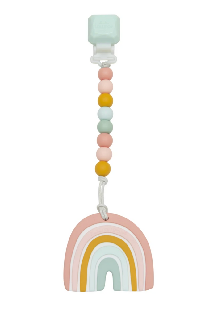 Loulou Lollipop- Pastel Rainbow Silicone Teether Gem Set