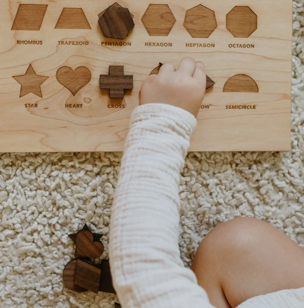 Gladfolk - Wooden Shapes Board with Matching Shape Pieces