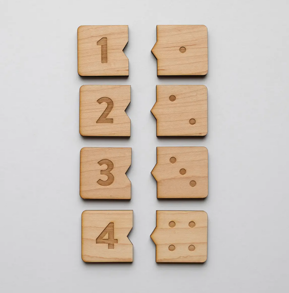 Gladfolk - Wooden Number Match Puzzle • Modern Domino Style Kids Game