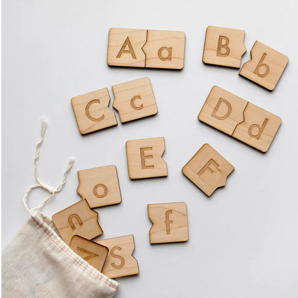 Gladfolk - Wooden Alphabet Puzzle • Modern Letter Matching Kids Game