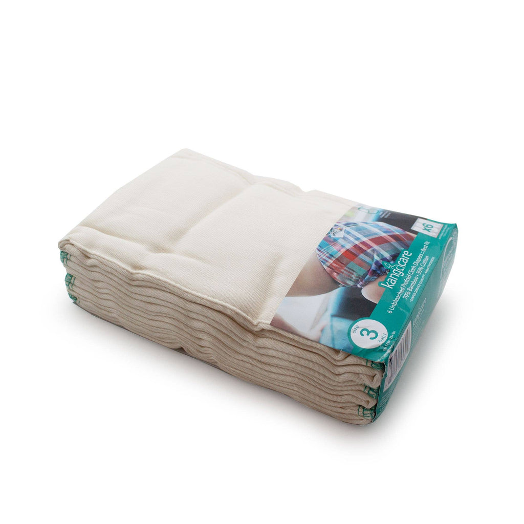 Kanga Care - Bamboo Prefold Cloth Diapers (6pk) - Size 4 : Toddler