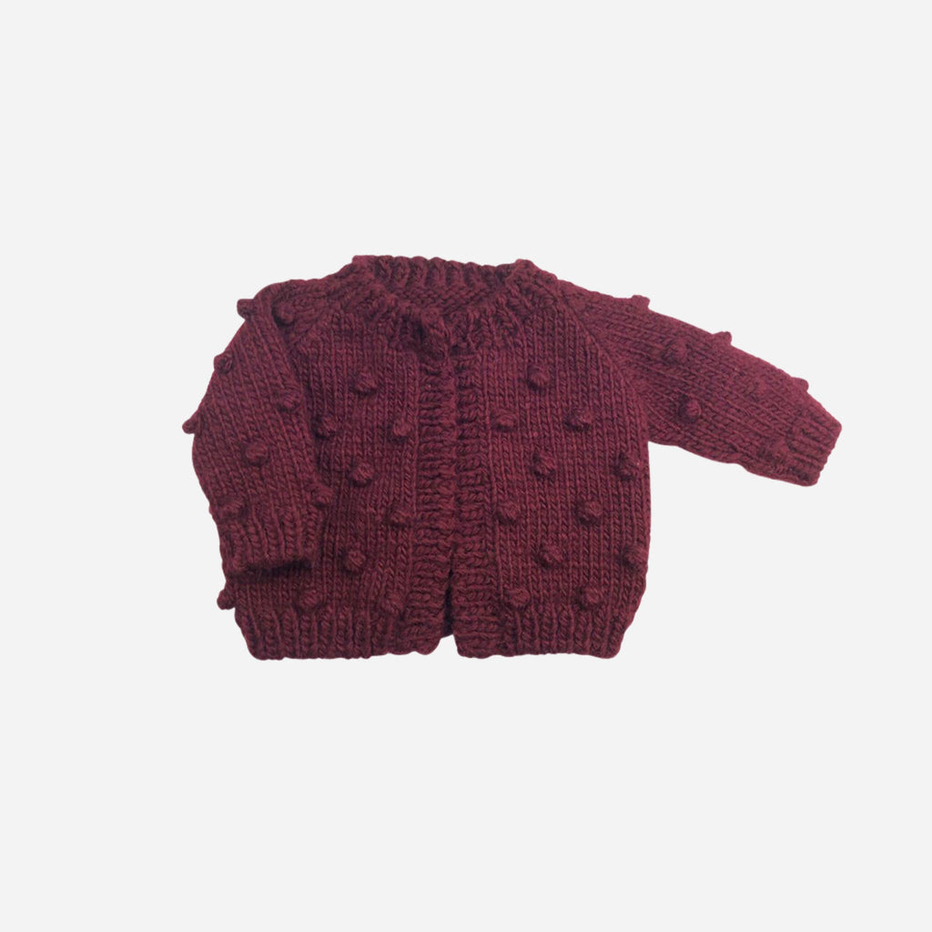 The Blueberry Hill - Popcorn Cardigan | Acrylic Hand Knit Kids Sweater