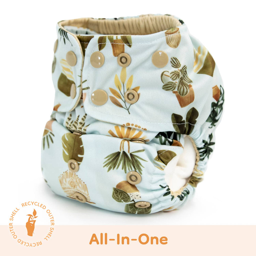Lighthouse Kids Company | Cloth Diapers | Cloth Nappy - Cloth Diaper - Signature All In One - Plants